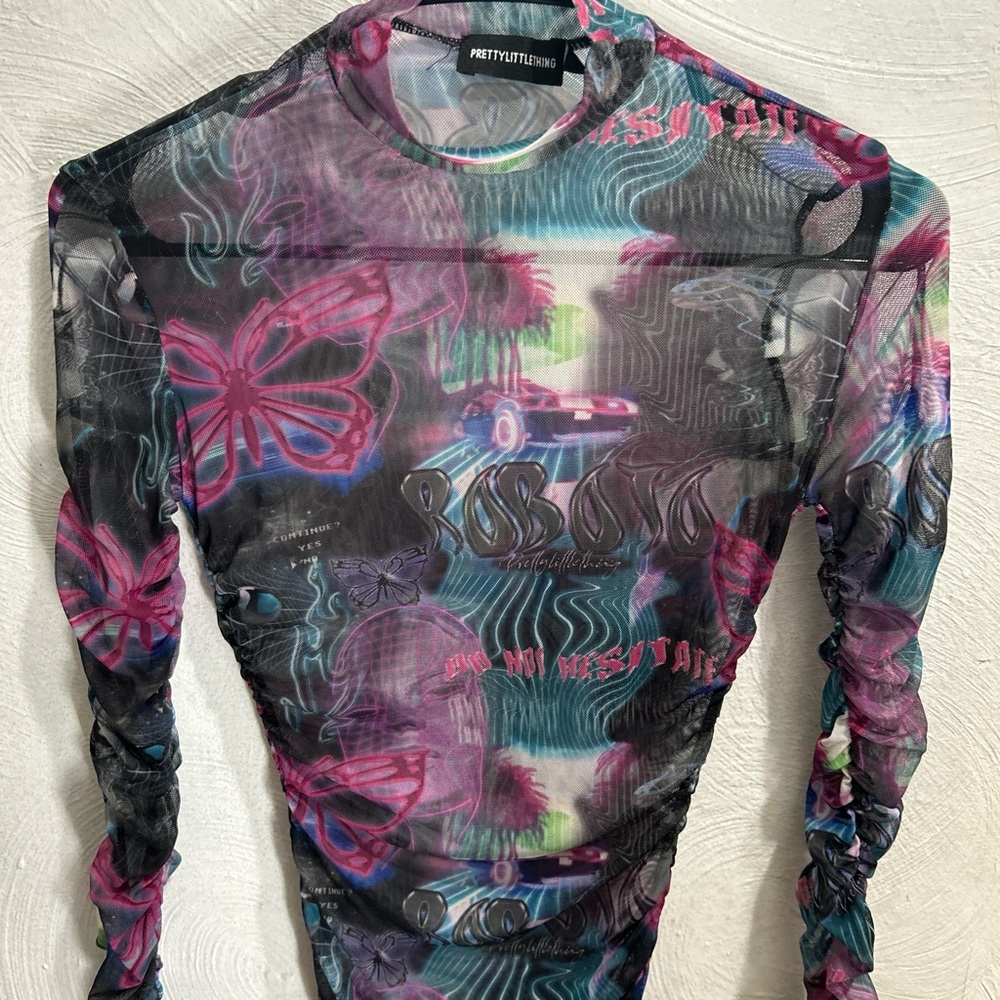 PrettyLittleThing Multicolor Mesh Top